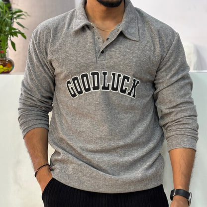 Goodluck full sleeve Tshirt Grey