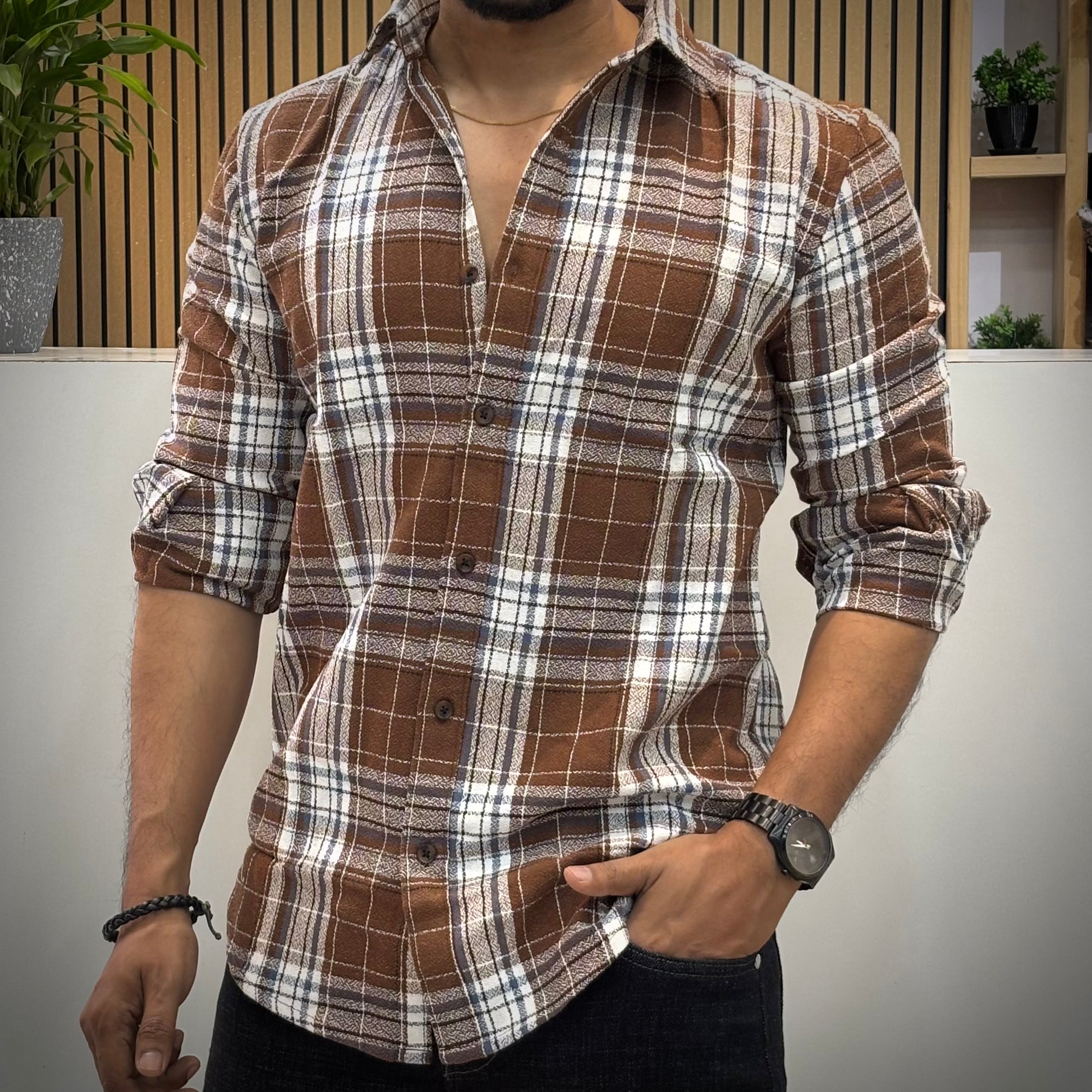 Brown Check Shirt