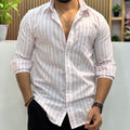 Premium Stripe Cotton Shirt - Pastel Pink