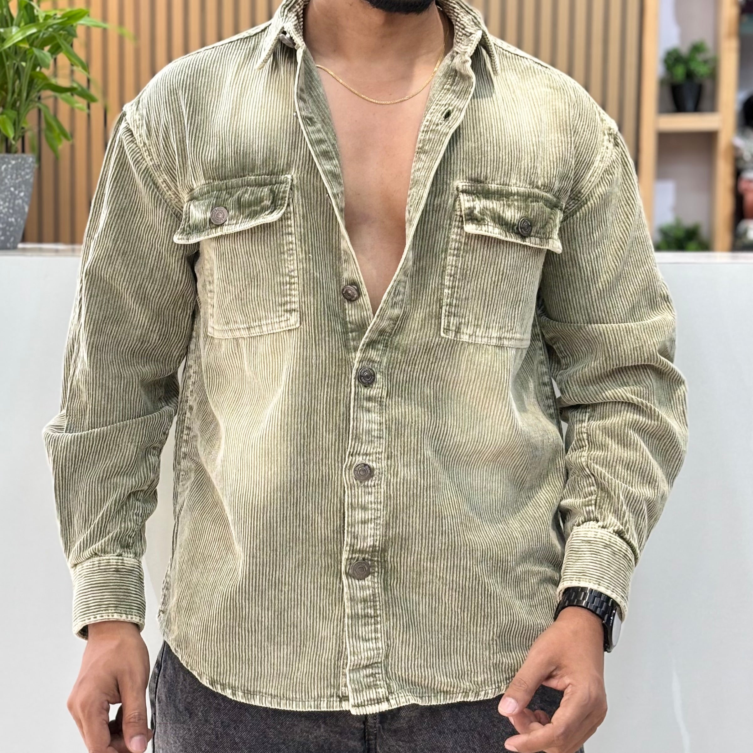 Premium Corduroy Double Pocket Shirt