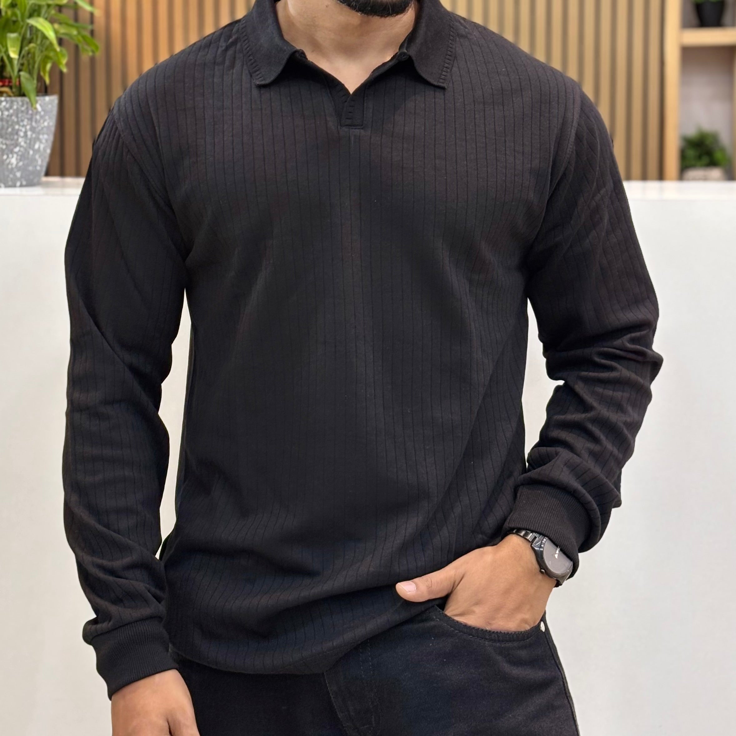 Black Old Money Polo T-Shirt