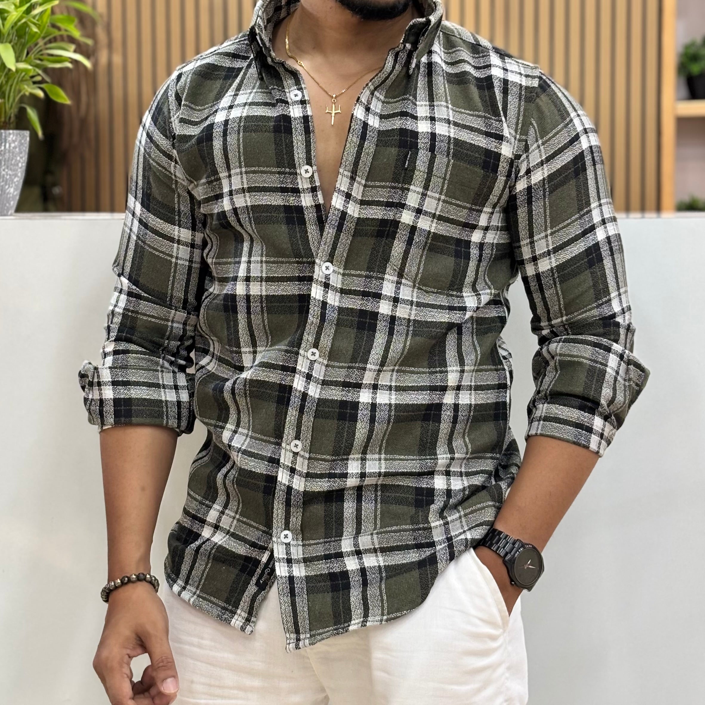 Cotton Check Shirt for Men