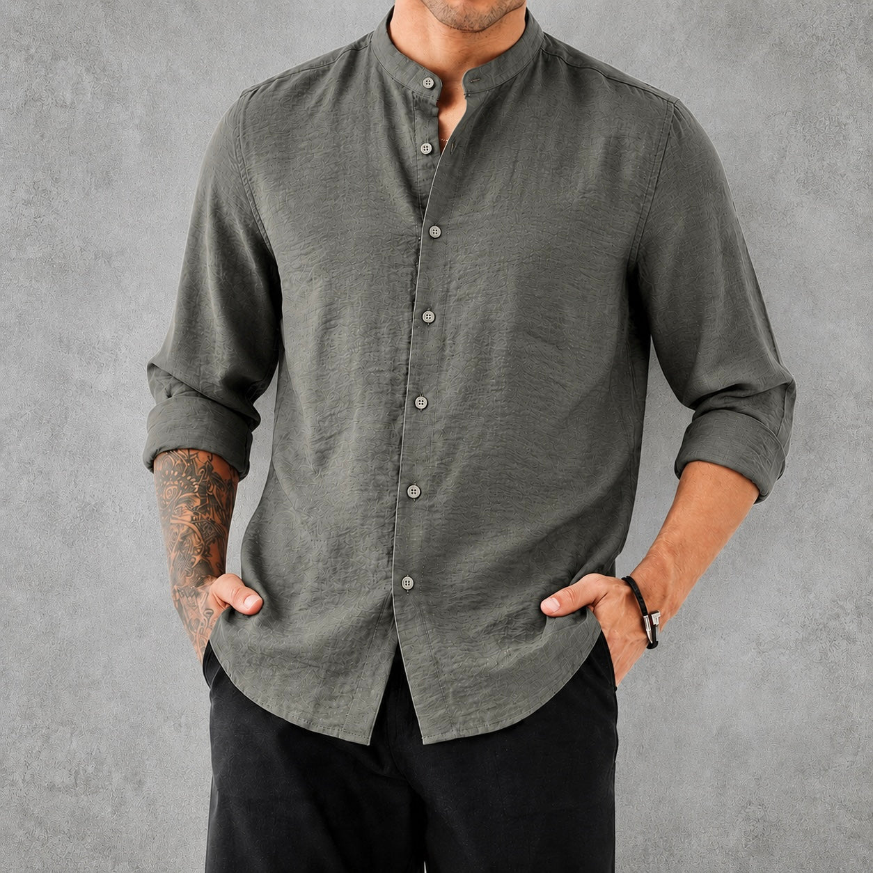 Premium Mandarin Collar Shirt