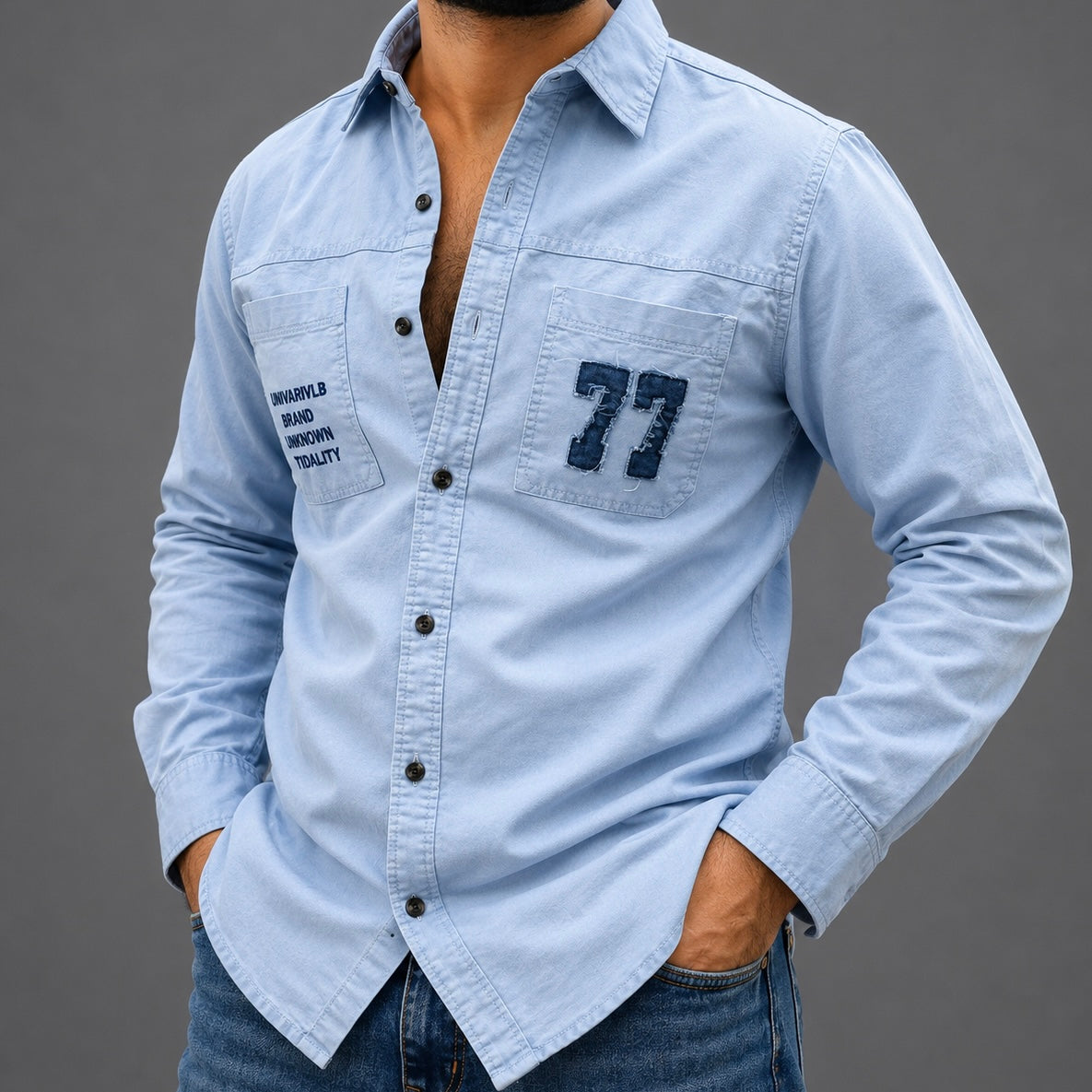 RFD Cotton Shirt with Pocket Embroidery & Patch