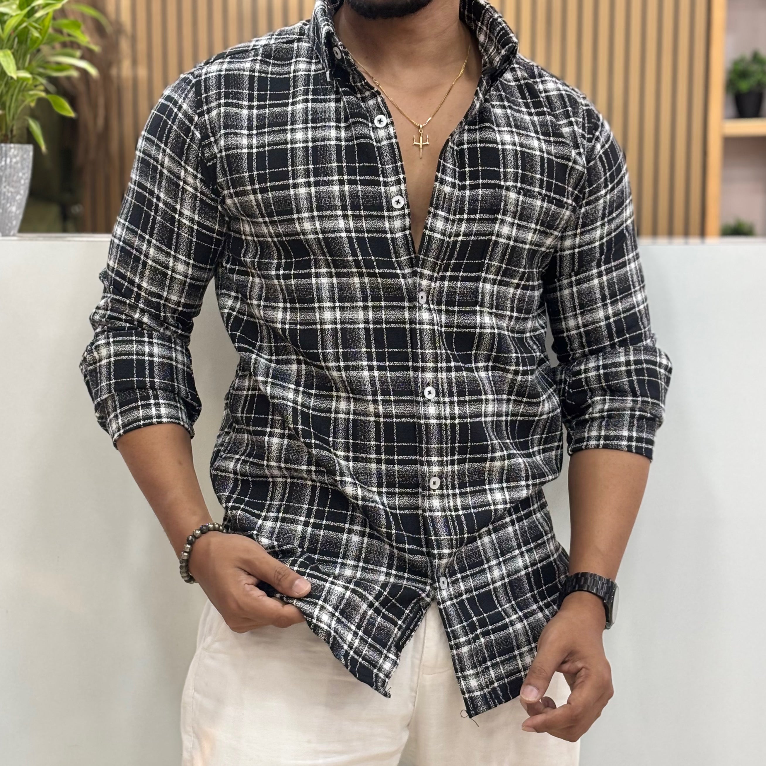 Cotton Check Shirt for Men
