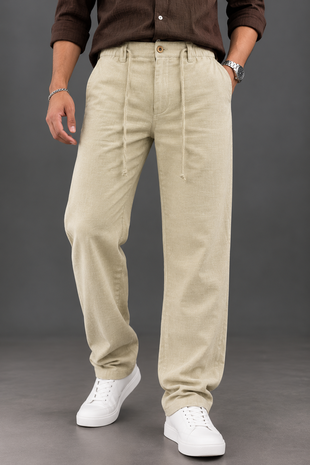 Premium Linen Cotton Drawstring Pants