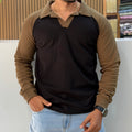 Contrast Collar Polo T-Shirt - Black