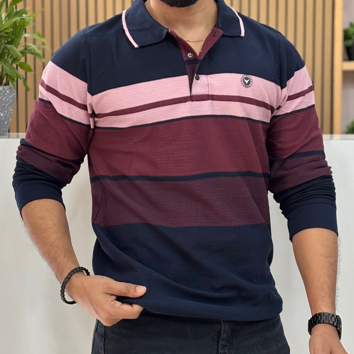 Stripes Collar T-shirt