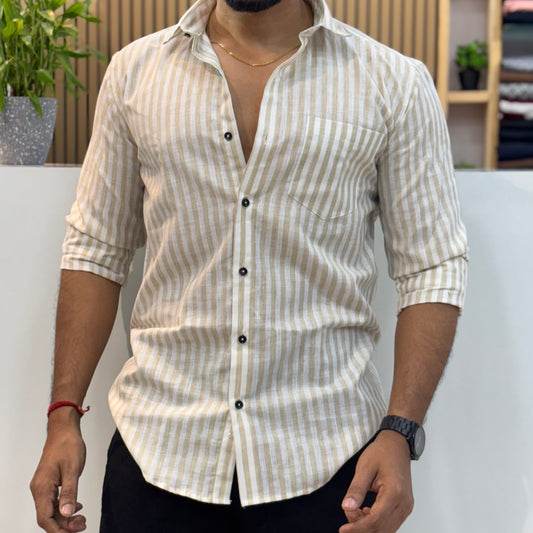 Cotton Striped Shirt Yellow