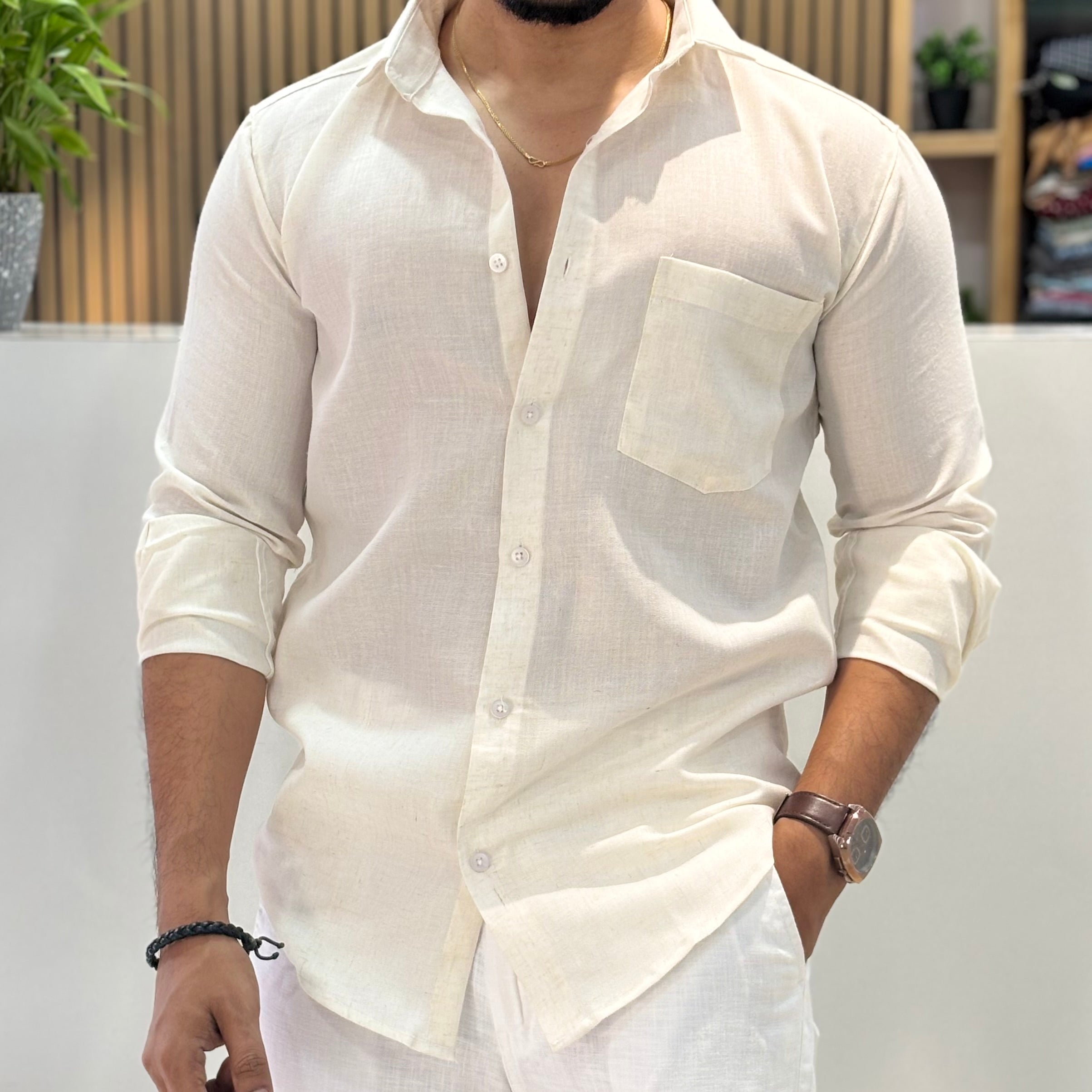 Khadi Linen Shirt – Ivory