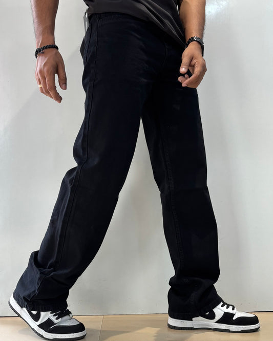 Men's  Black Loose Fit Jeans