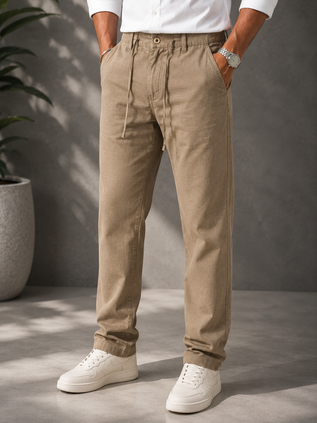 Premium Linen Cotton Drawstring Pants