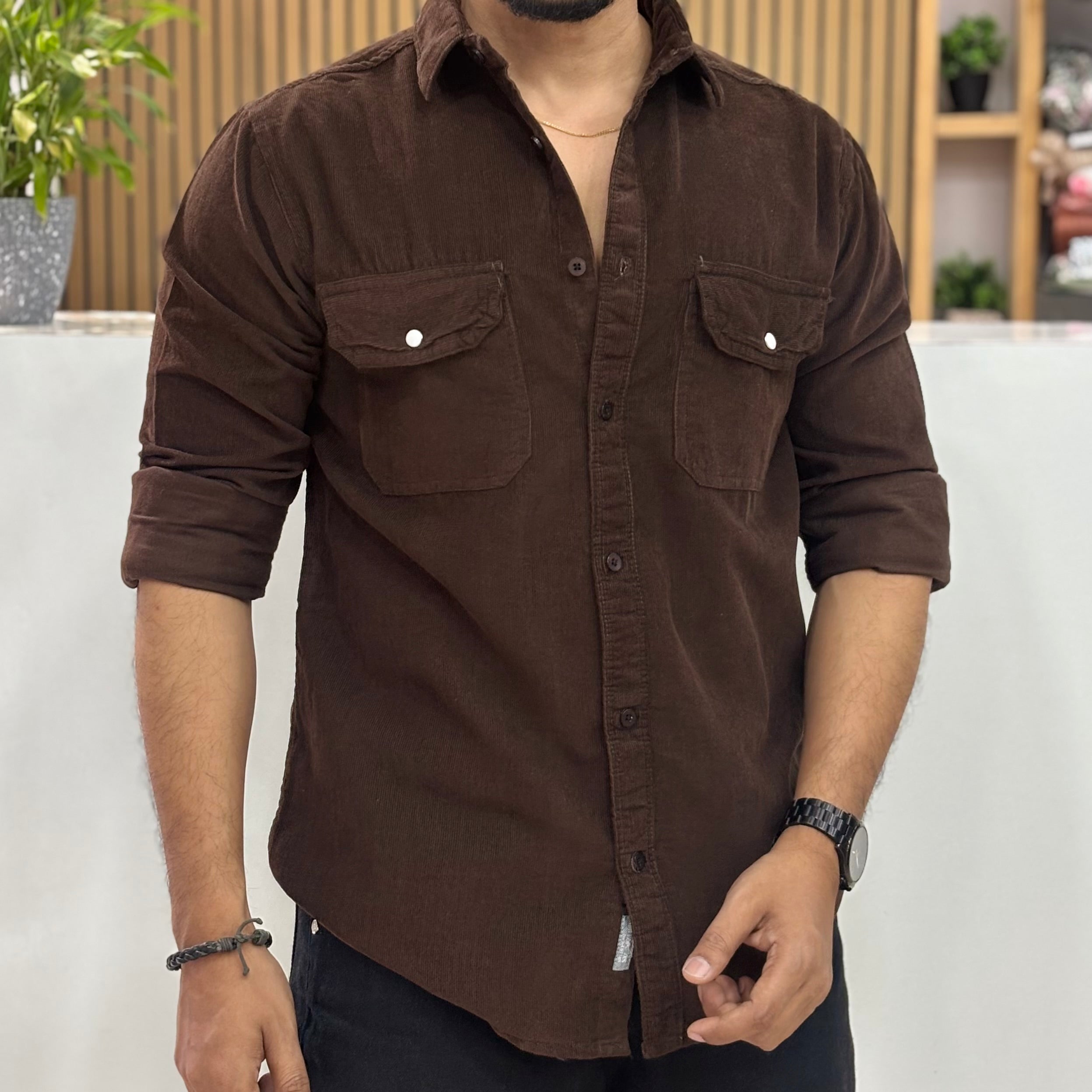 Corduroy Shirt Brown