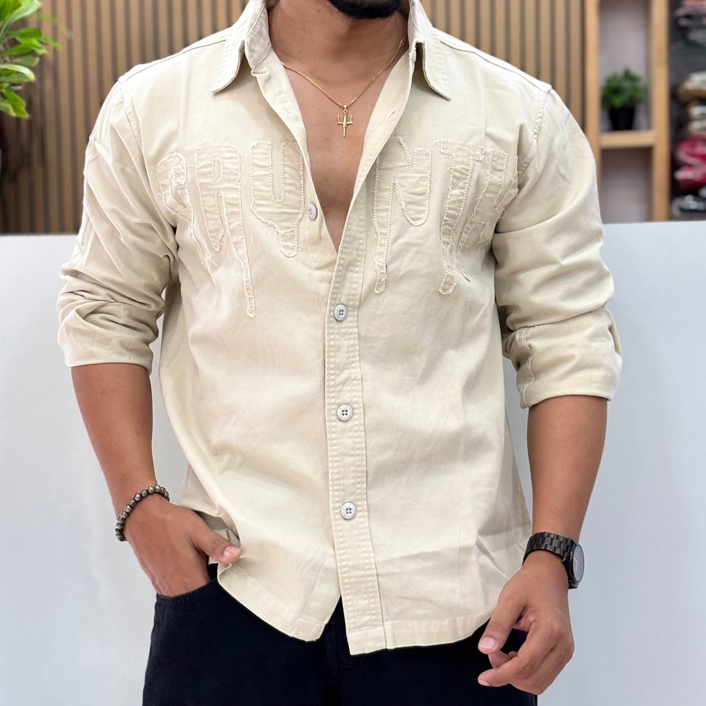 Boxy Fit Embroidered Shirt