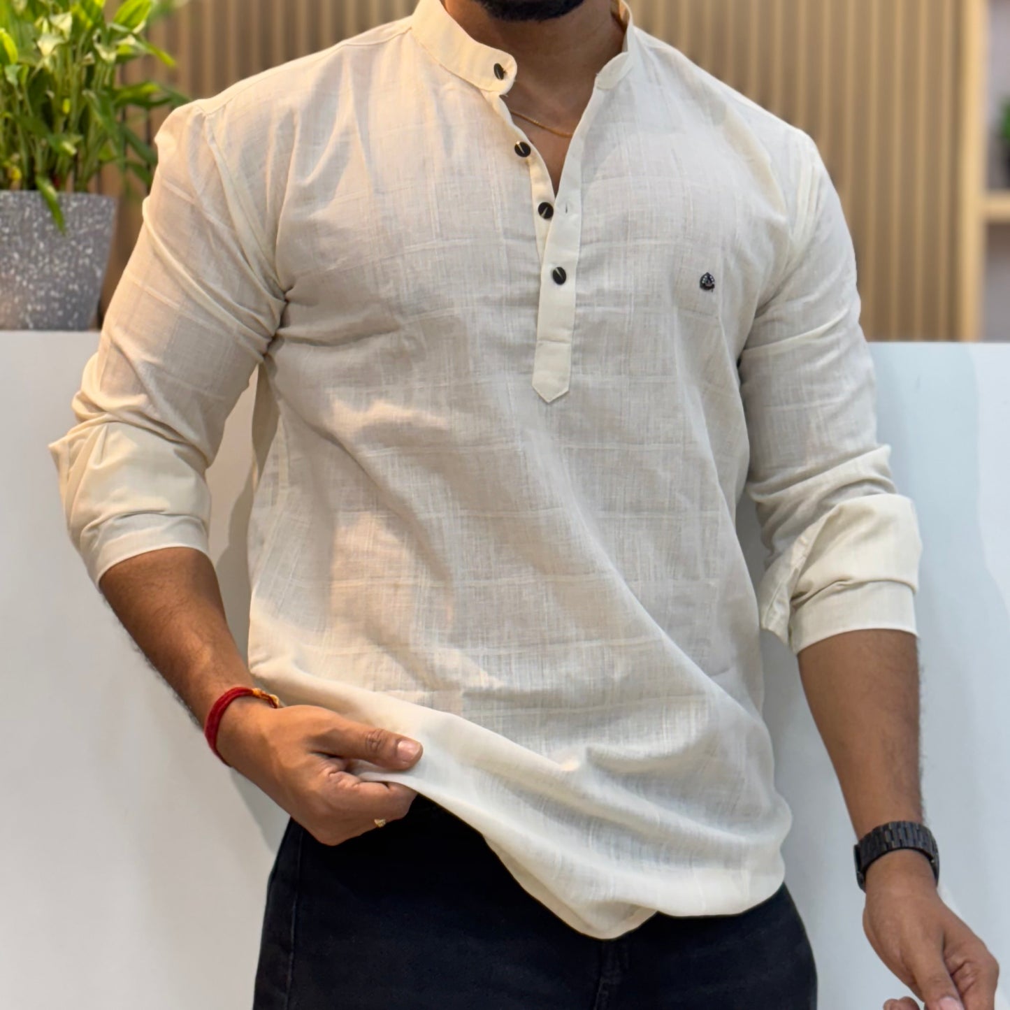Linen Lemon Short Kurta