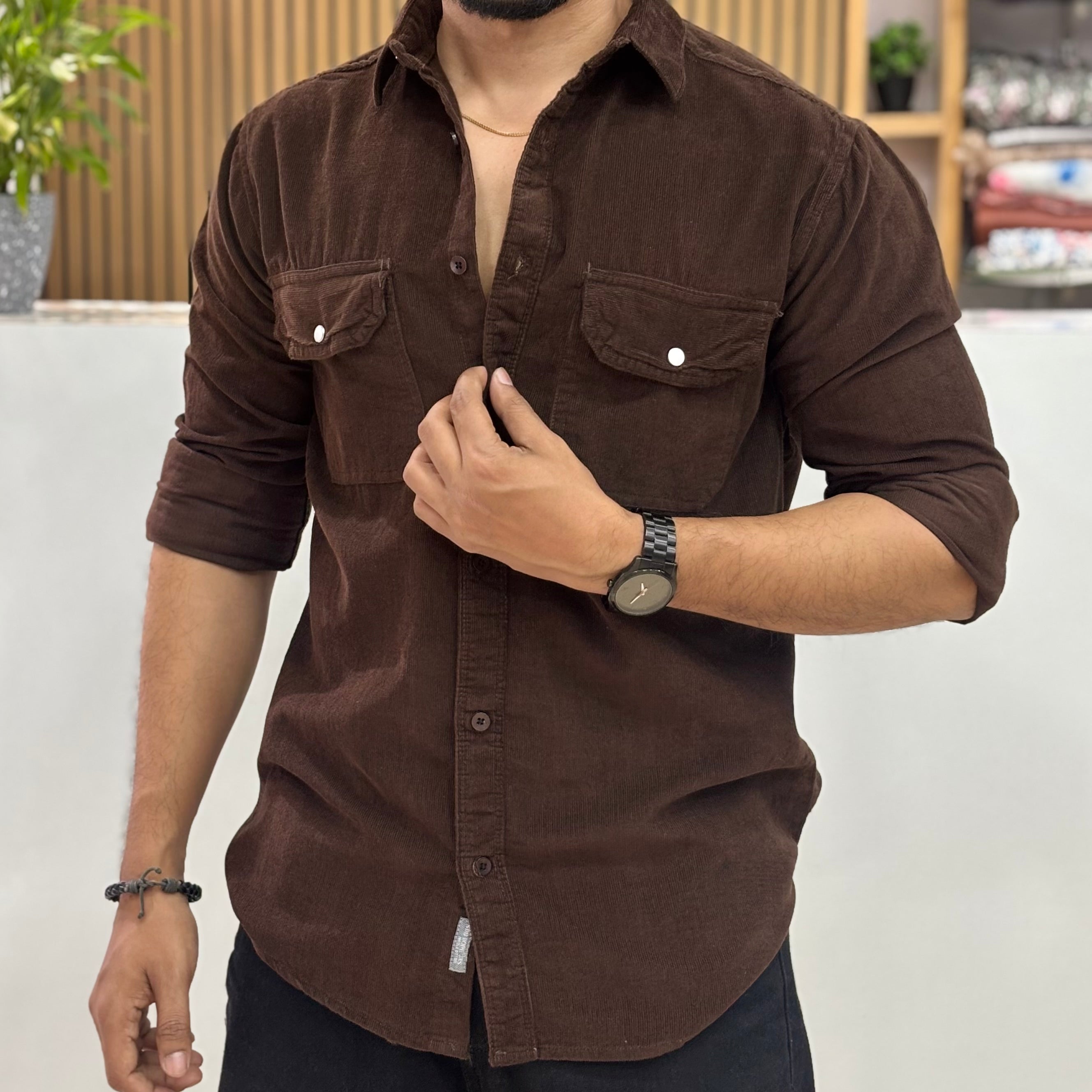 Corduroy Shirt Brown