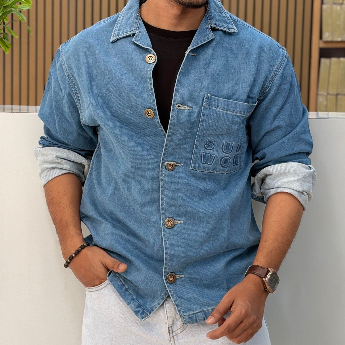 Premium Denim Overshirt Jacket
