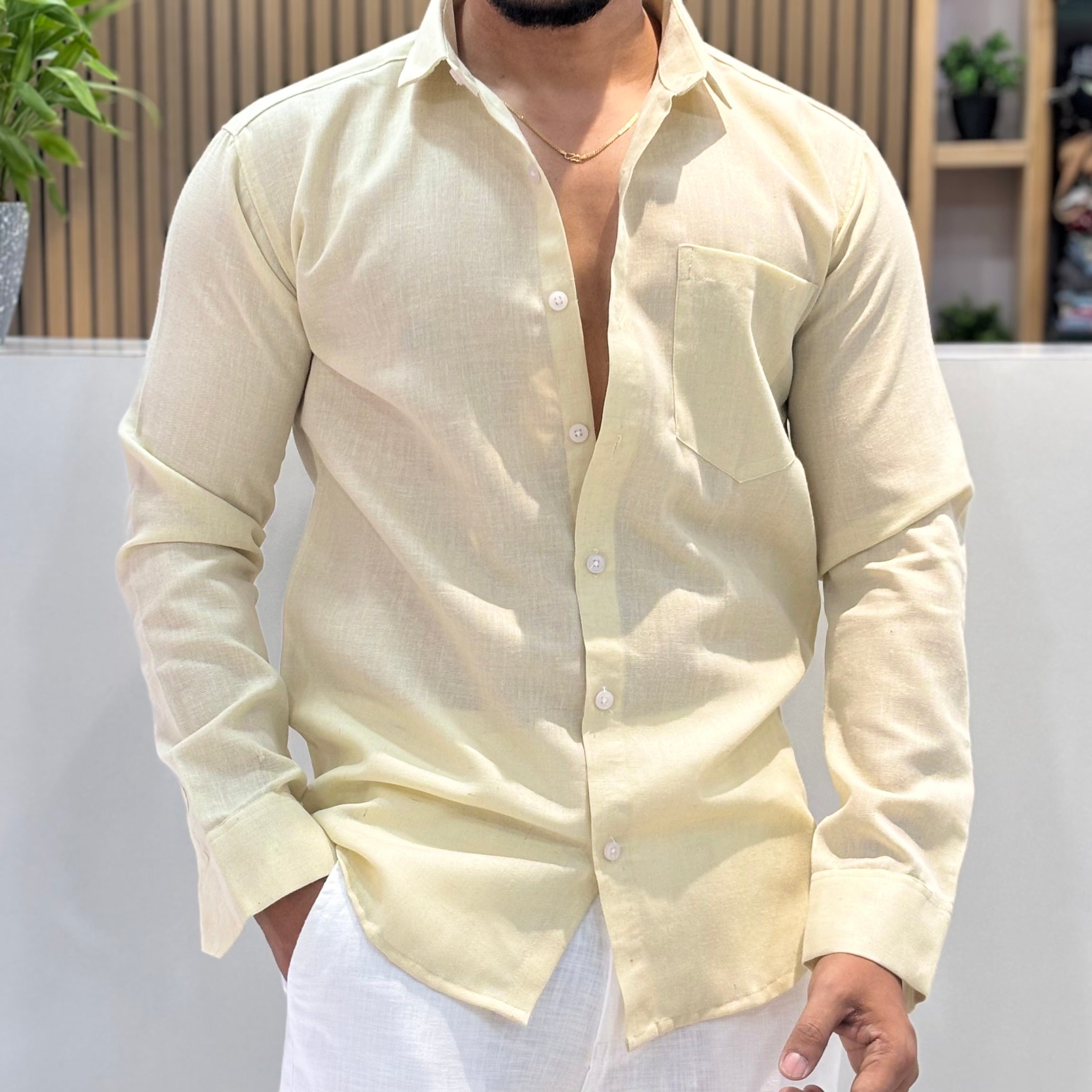 Khadi Linen Shirt – Yellow