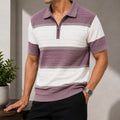 Textured Zip Polo T-Shirt for Men