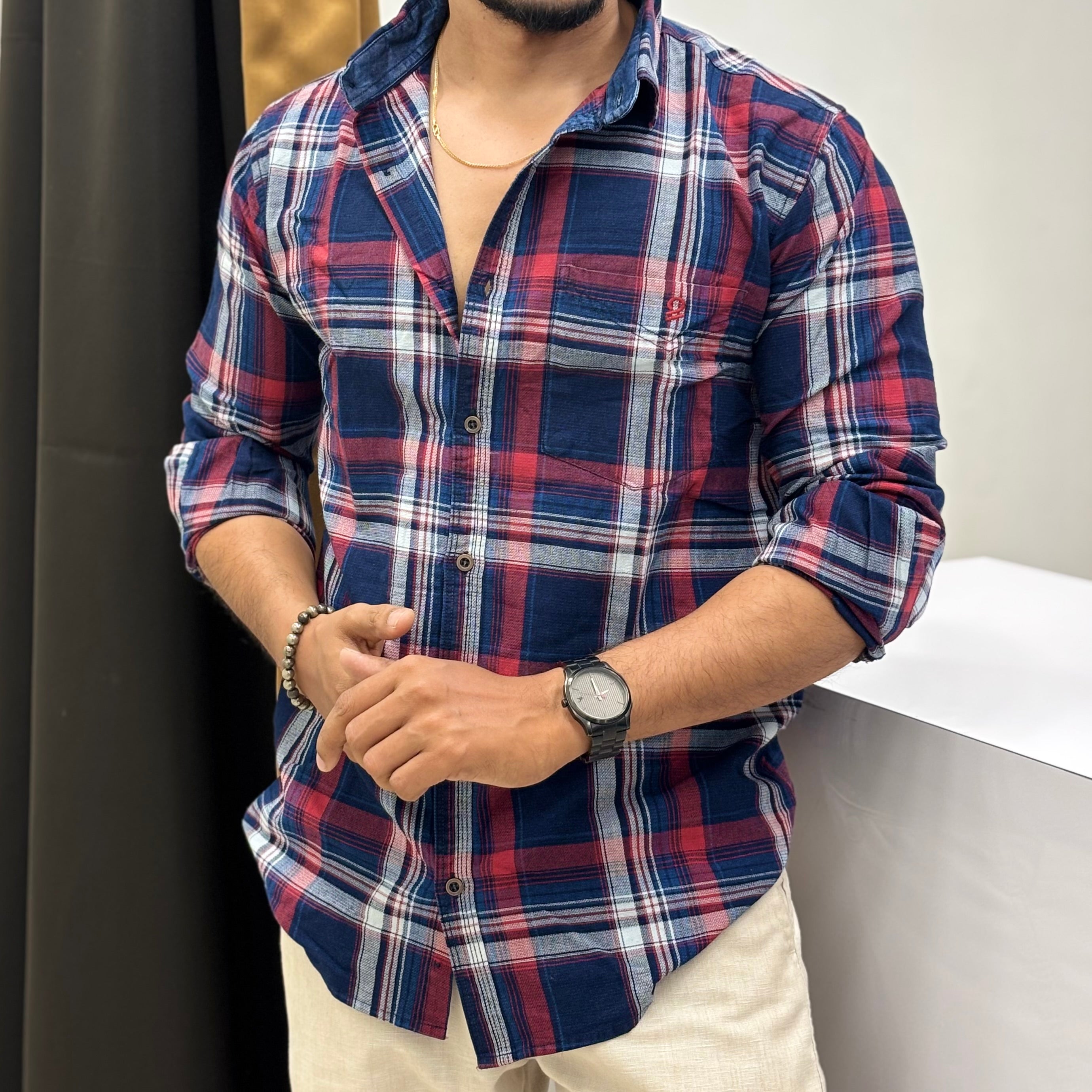 Premium Indigo Checks Shirt