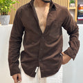 Corduroy Shirt for Men | Dark Chocolate Brown