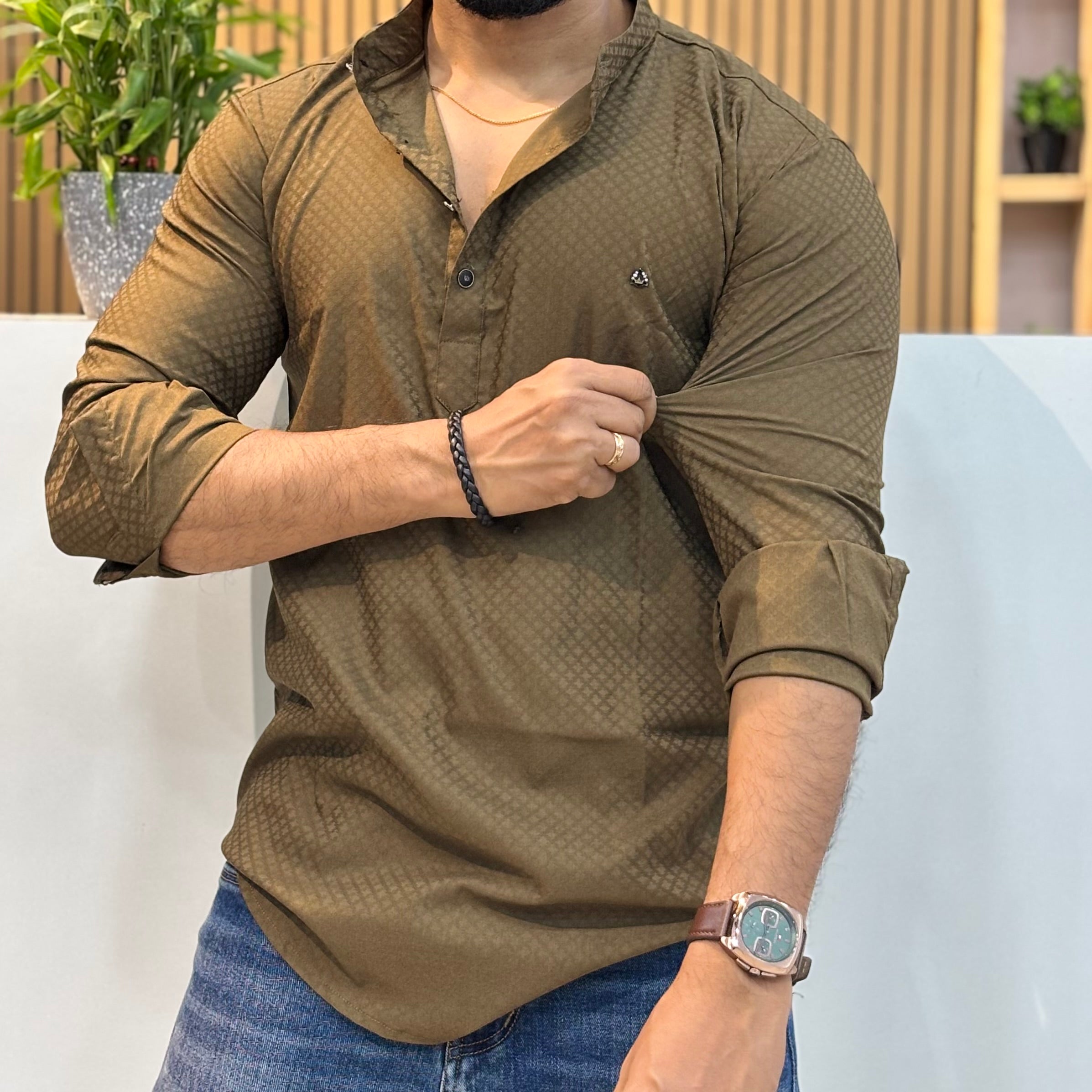 Mehndi Green IMP Short Kurta