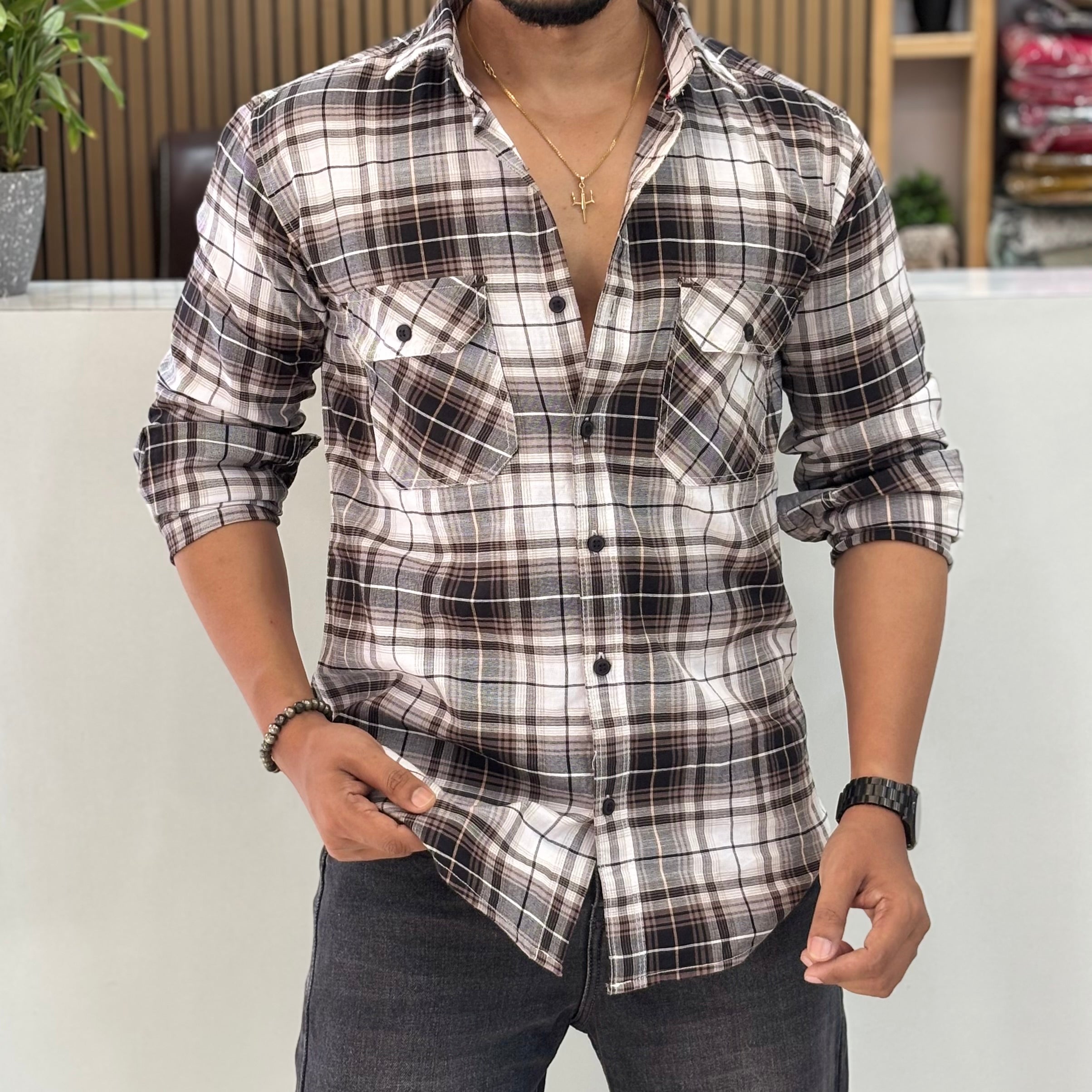 Mens Casual Checks Shirt