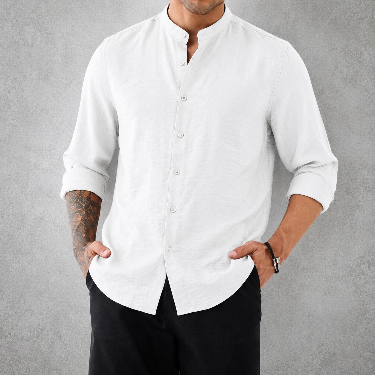 Premium Mandarin Collar Shirt