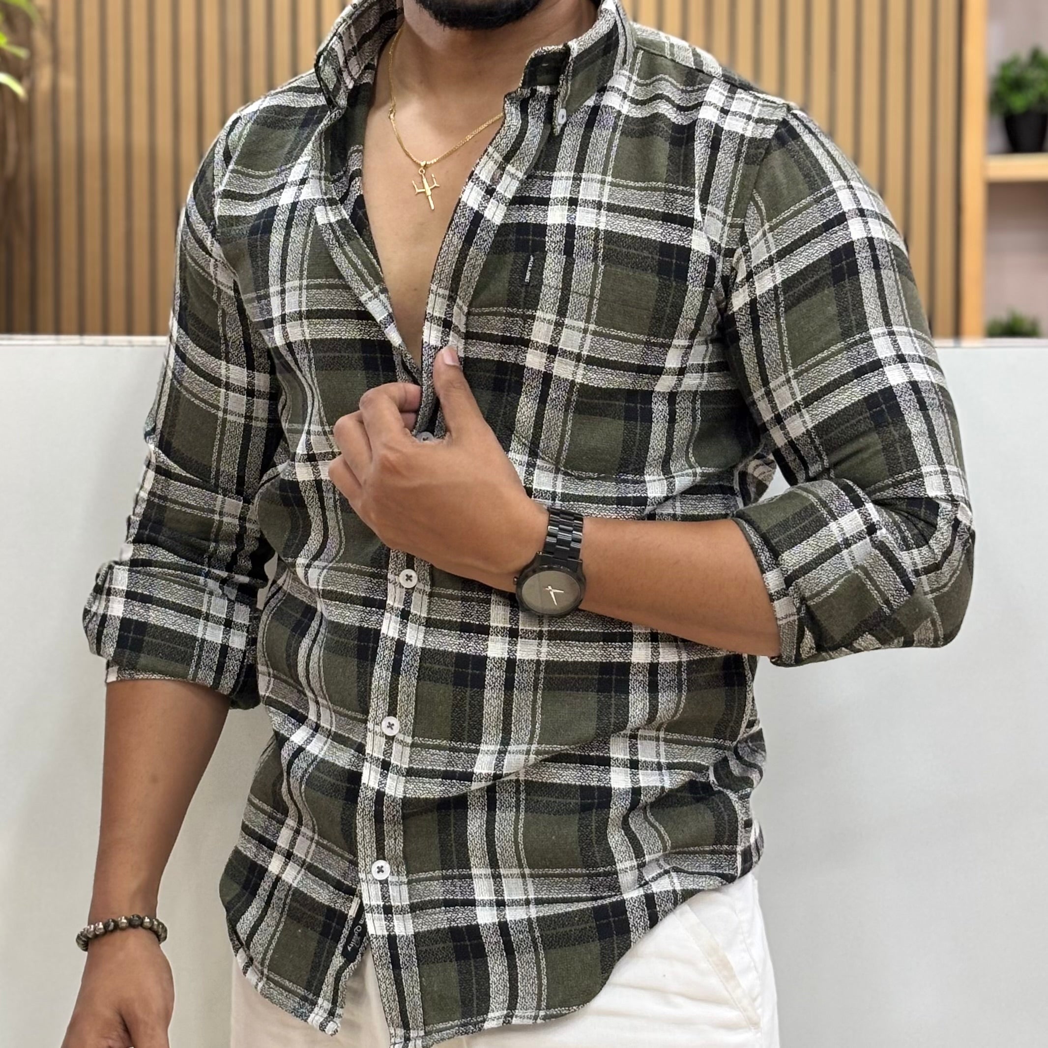 Cotton Check Shirt for Men
