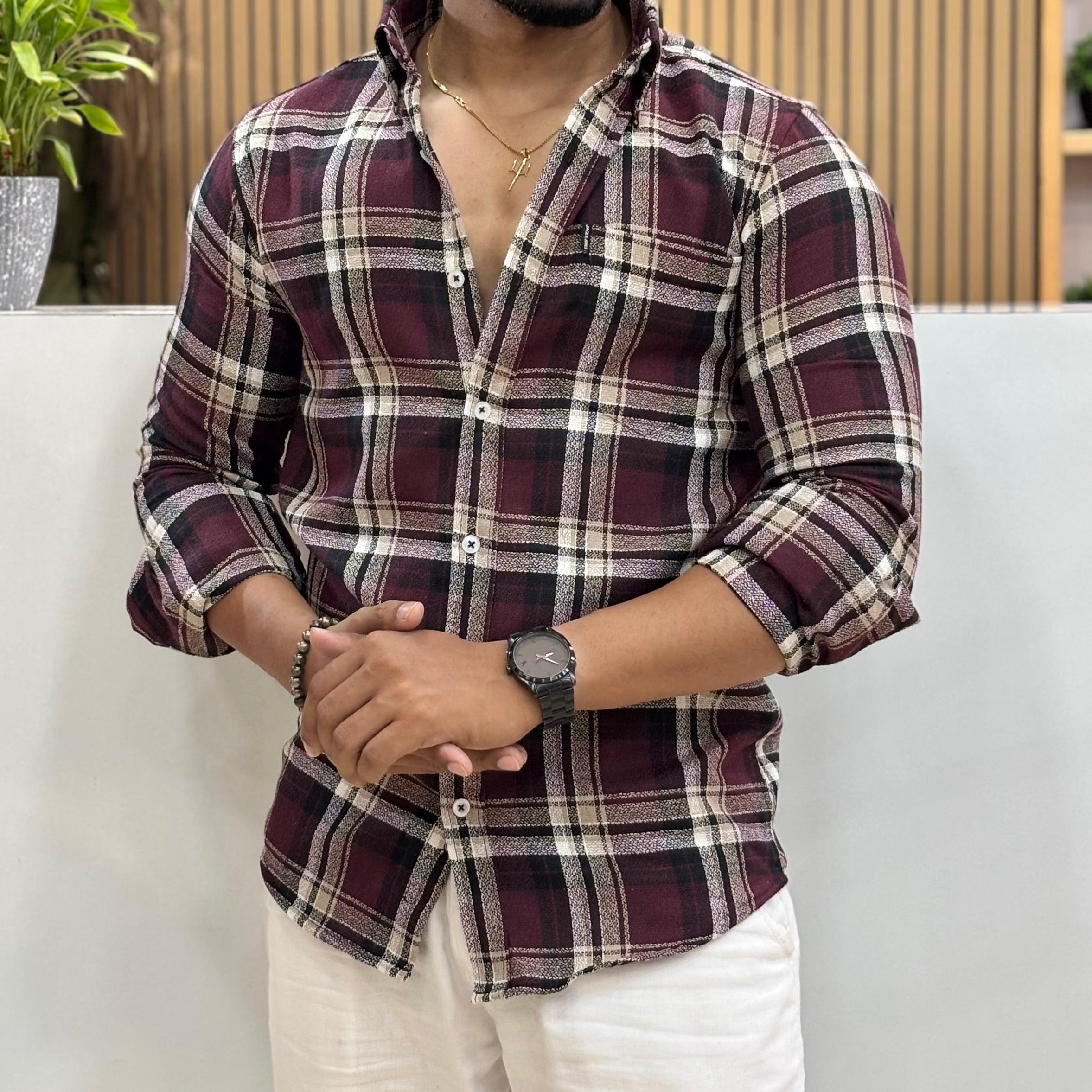 Cotton Check Shirt for Men
