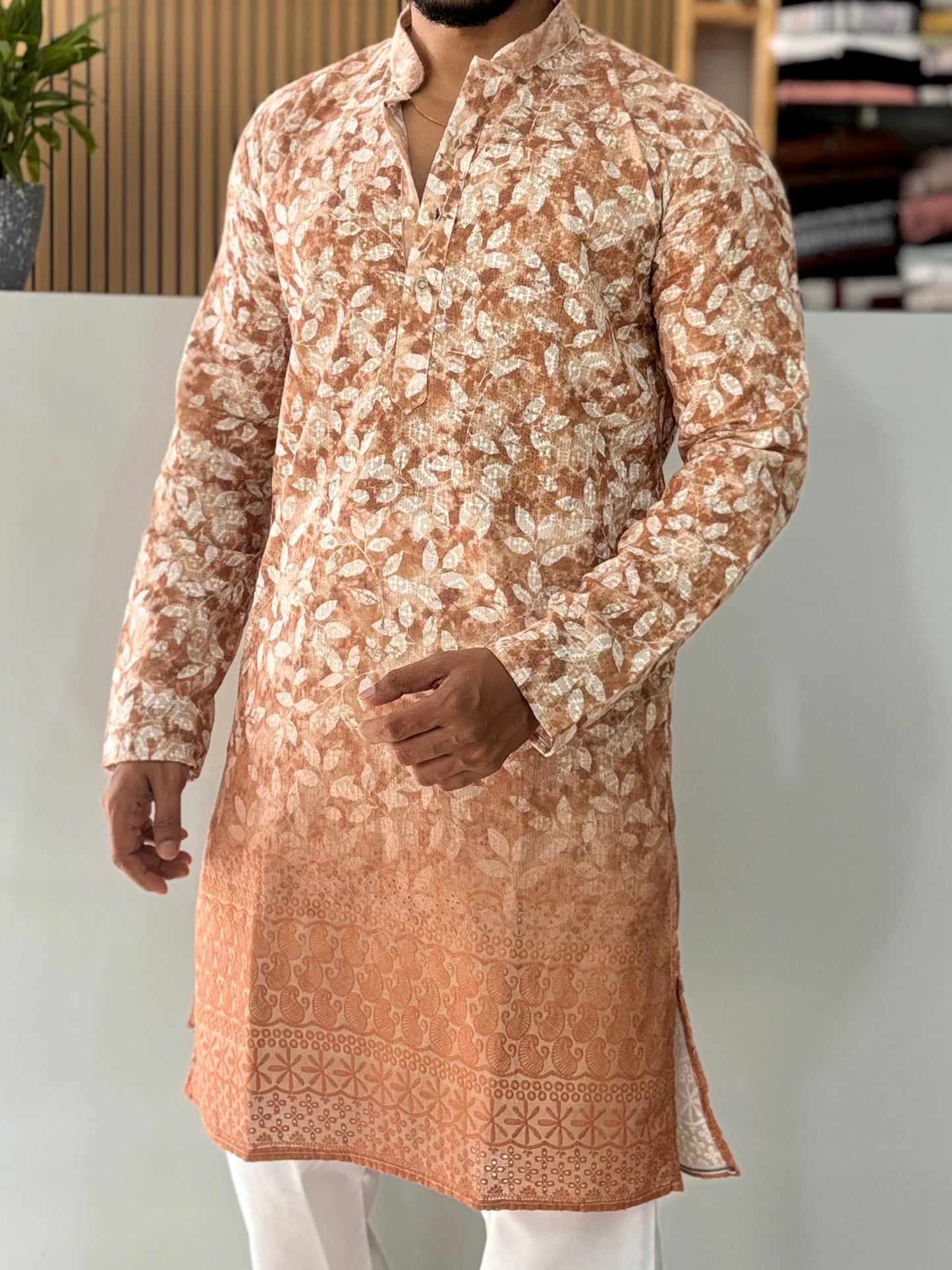 Cotton Kurta With Crochet & Digital Print
