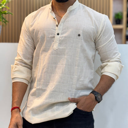 Linen Lemon Short Kurta