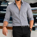 Premium Satin Solid Shirt - Grey