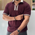 Premium Ribbed Polo T-Shirt - Royal Wine