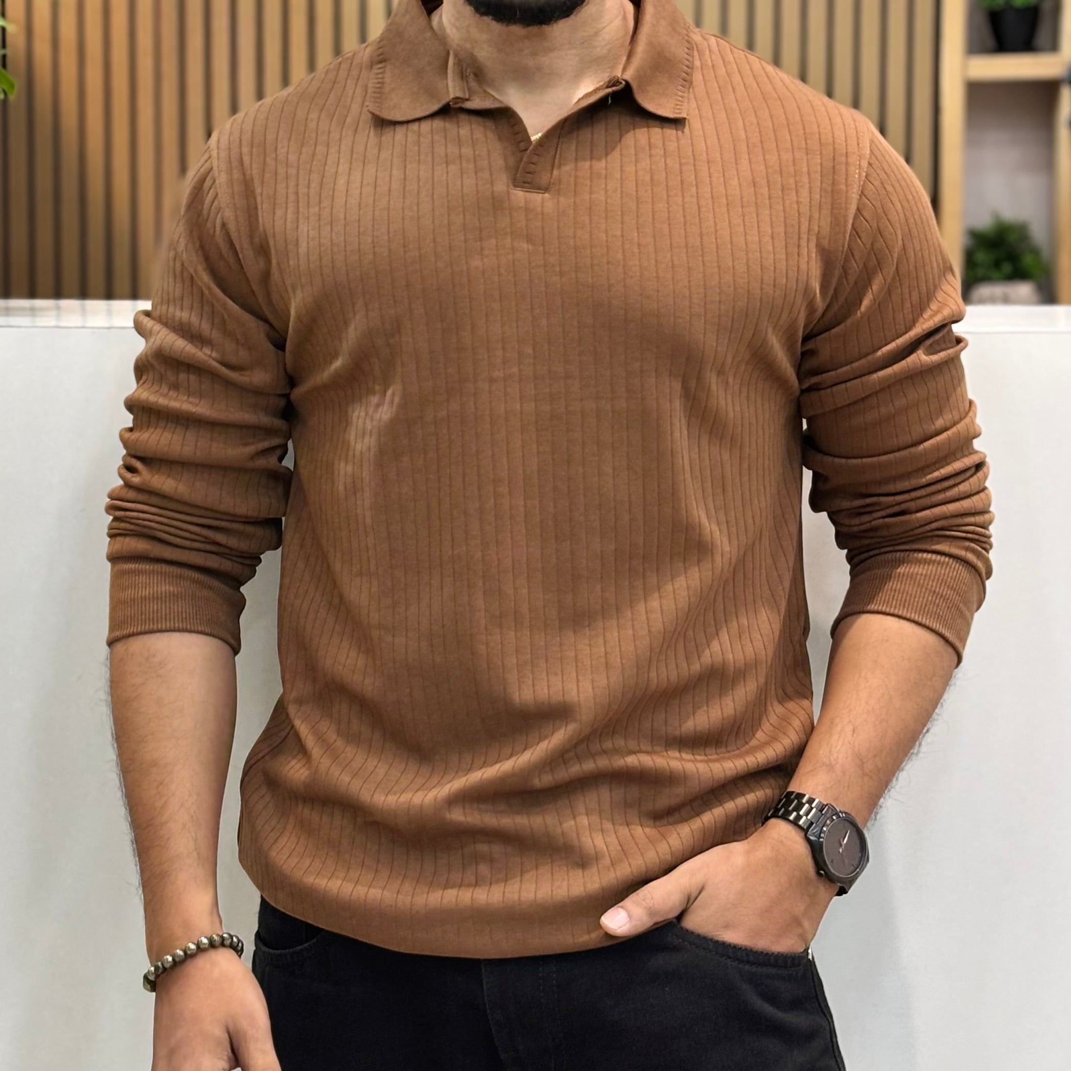 Rust Brown Old Money Polo T-Shirt