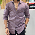 Premium Textured Cotton Shirt – Lavender