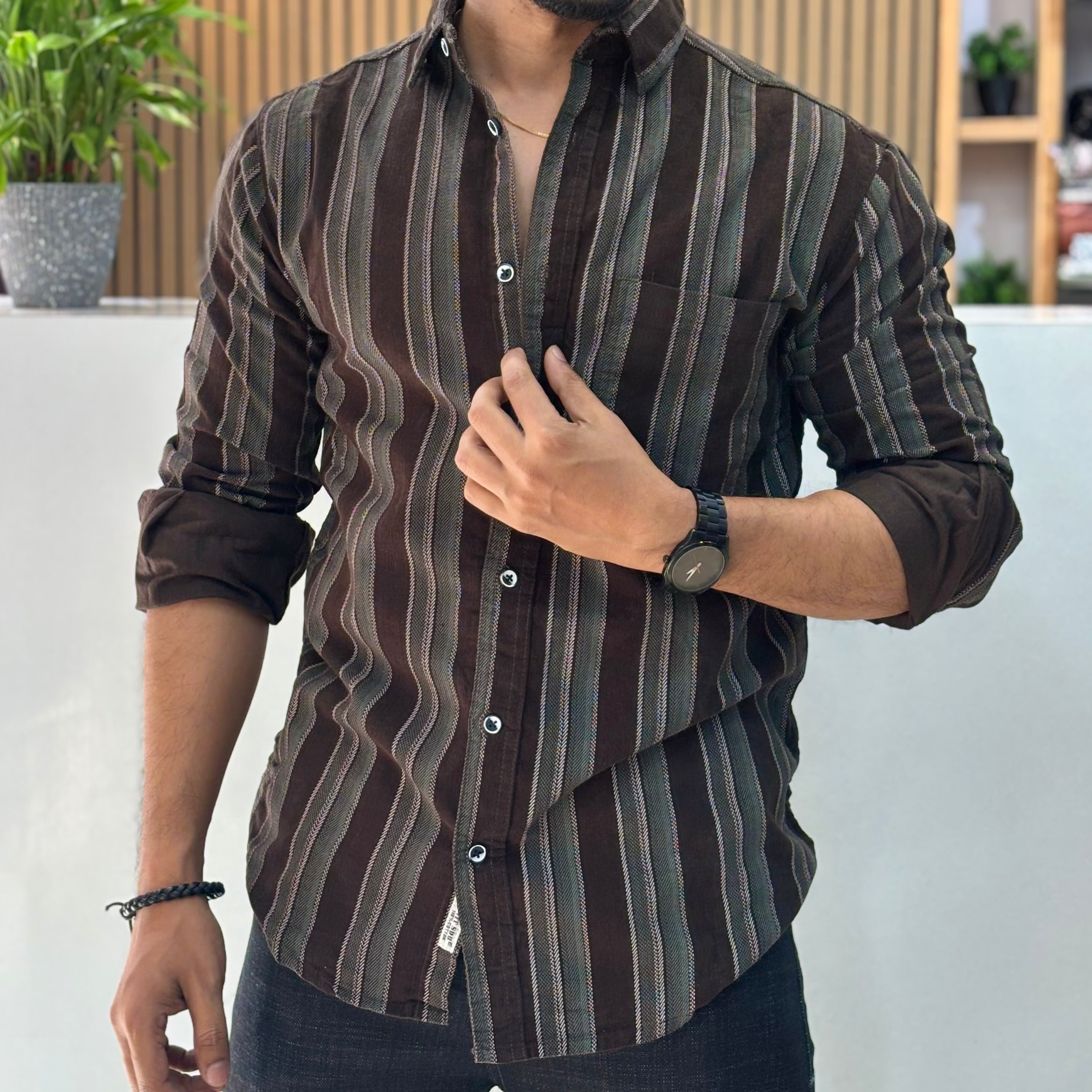 Corduroy Striped Shirt