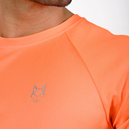 Aura Textured T-shirt Neon Orange