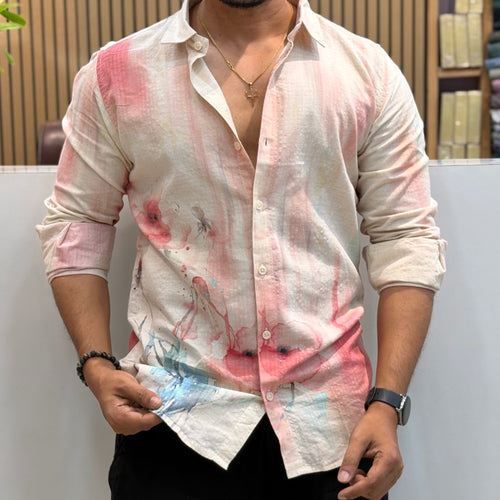 Abstract Watercolor Printed Shirt