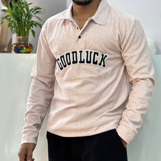 Goodluck full sleeve Tshirt Peach