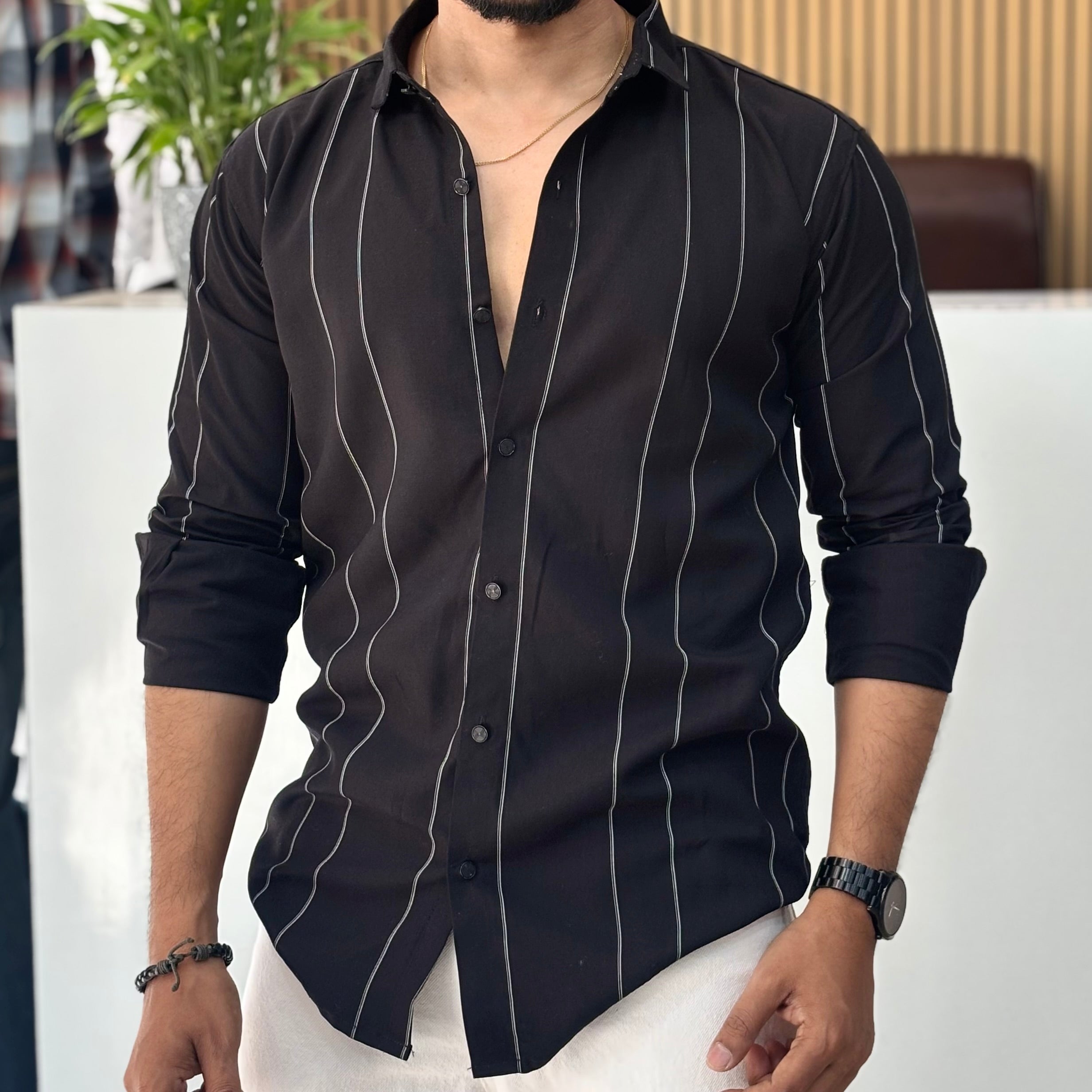 Premium Black Stripe Shirt for Men