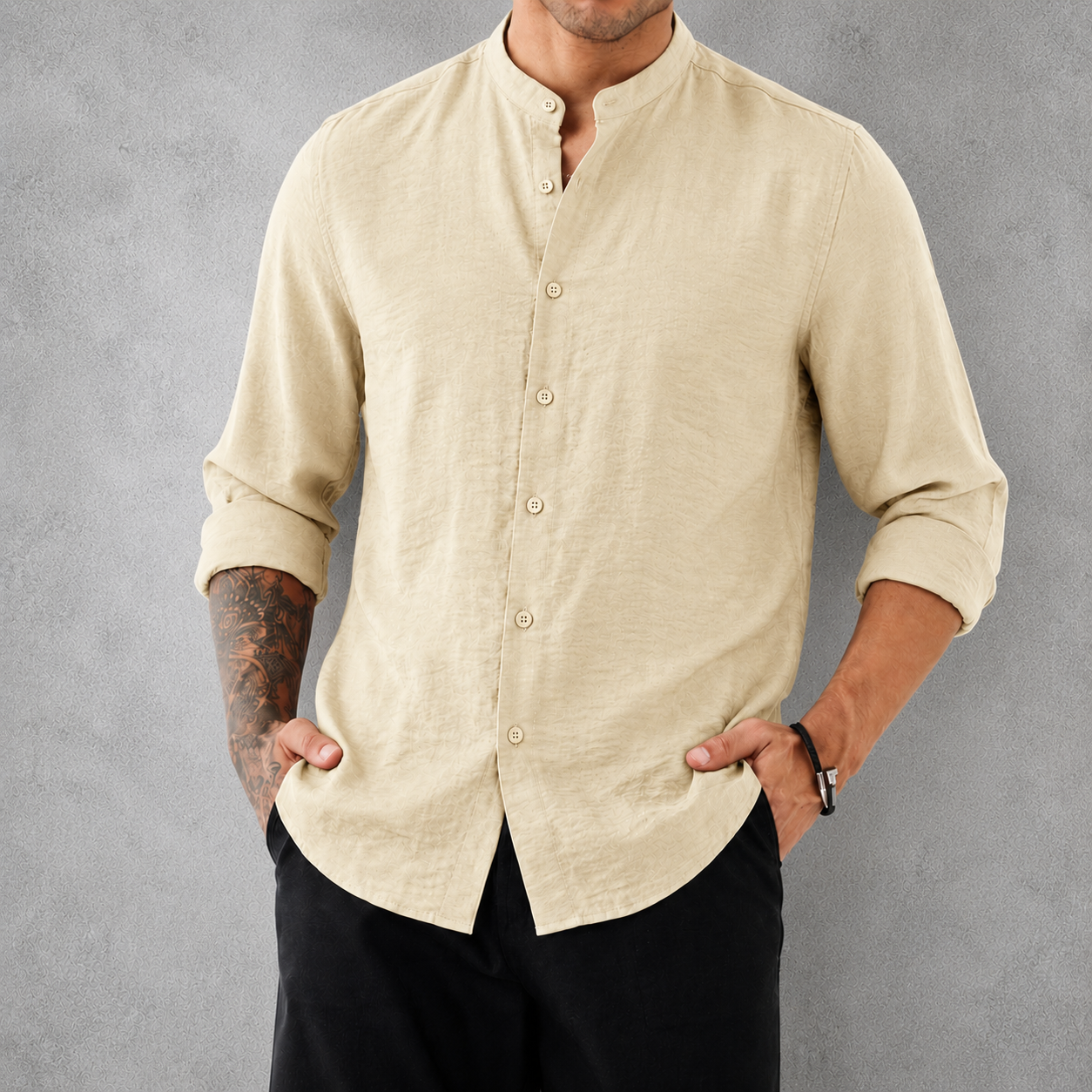 Premium Mandarin Collar Shirt