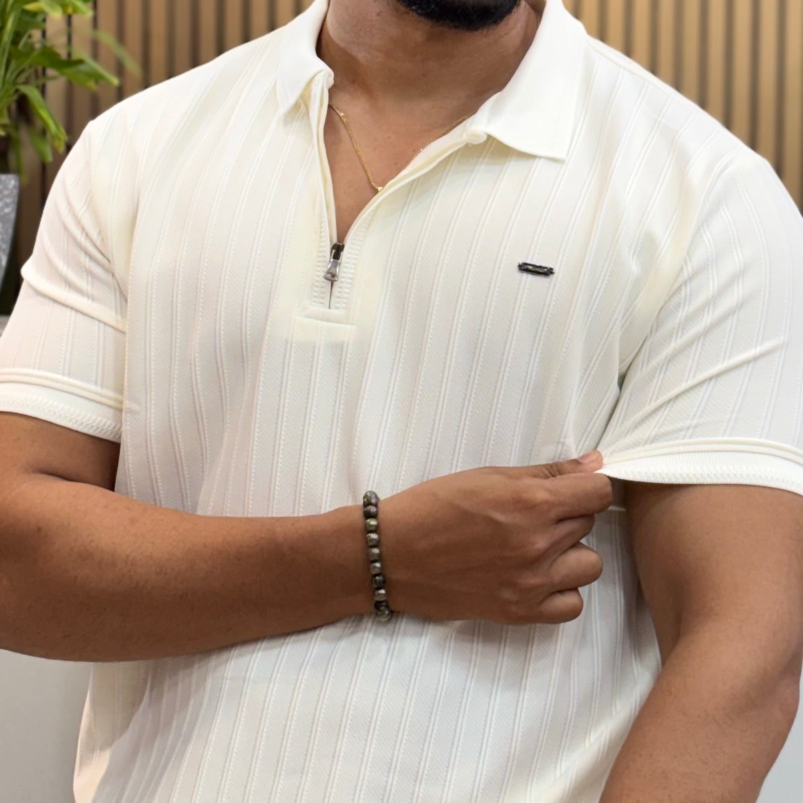 Half Sleeve Zip Polo T-Shirt