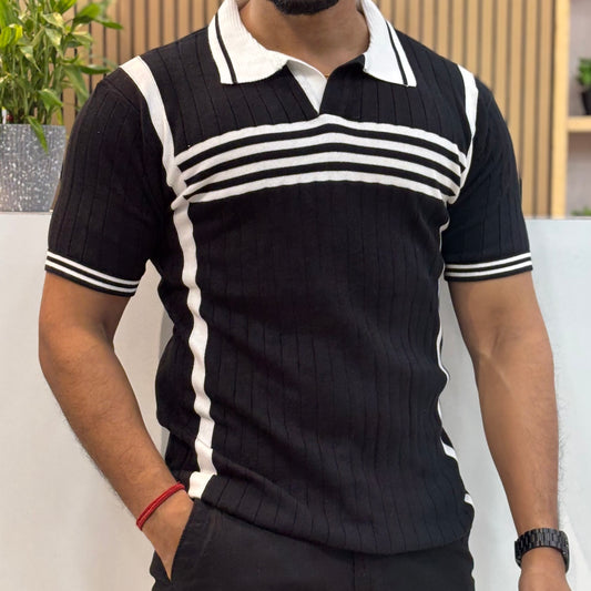 Polo Knit Black T-shirt