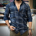 Self Texture Blue Check Shirt