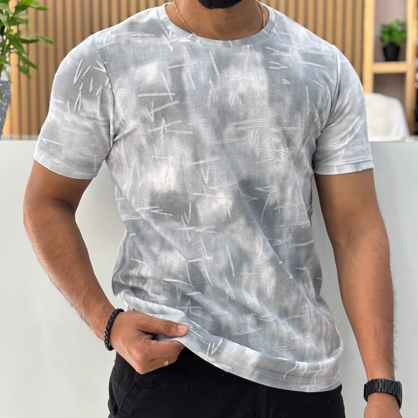 Imported Tie Dye Half-Tshirt white