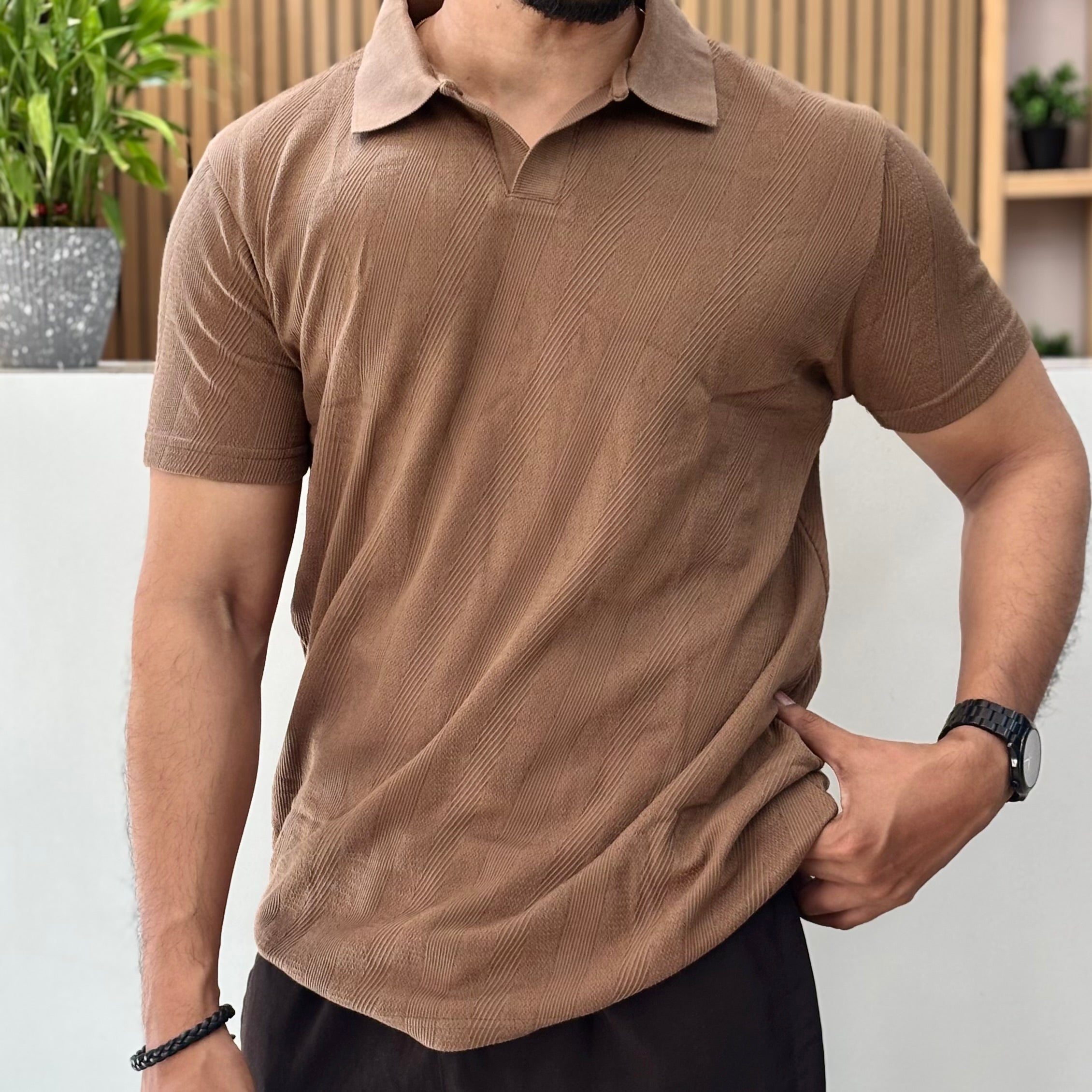 Brown Old Money Polo T-shirt