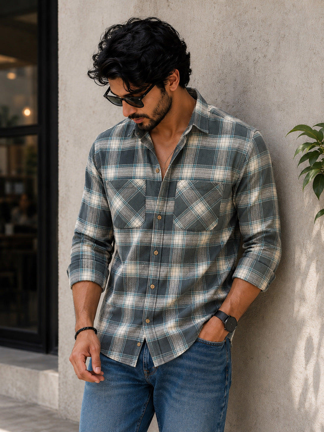 Mens Casual Checks Shirt