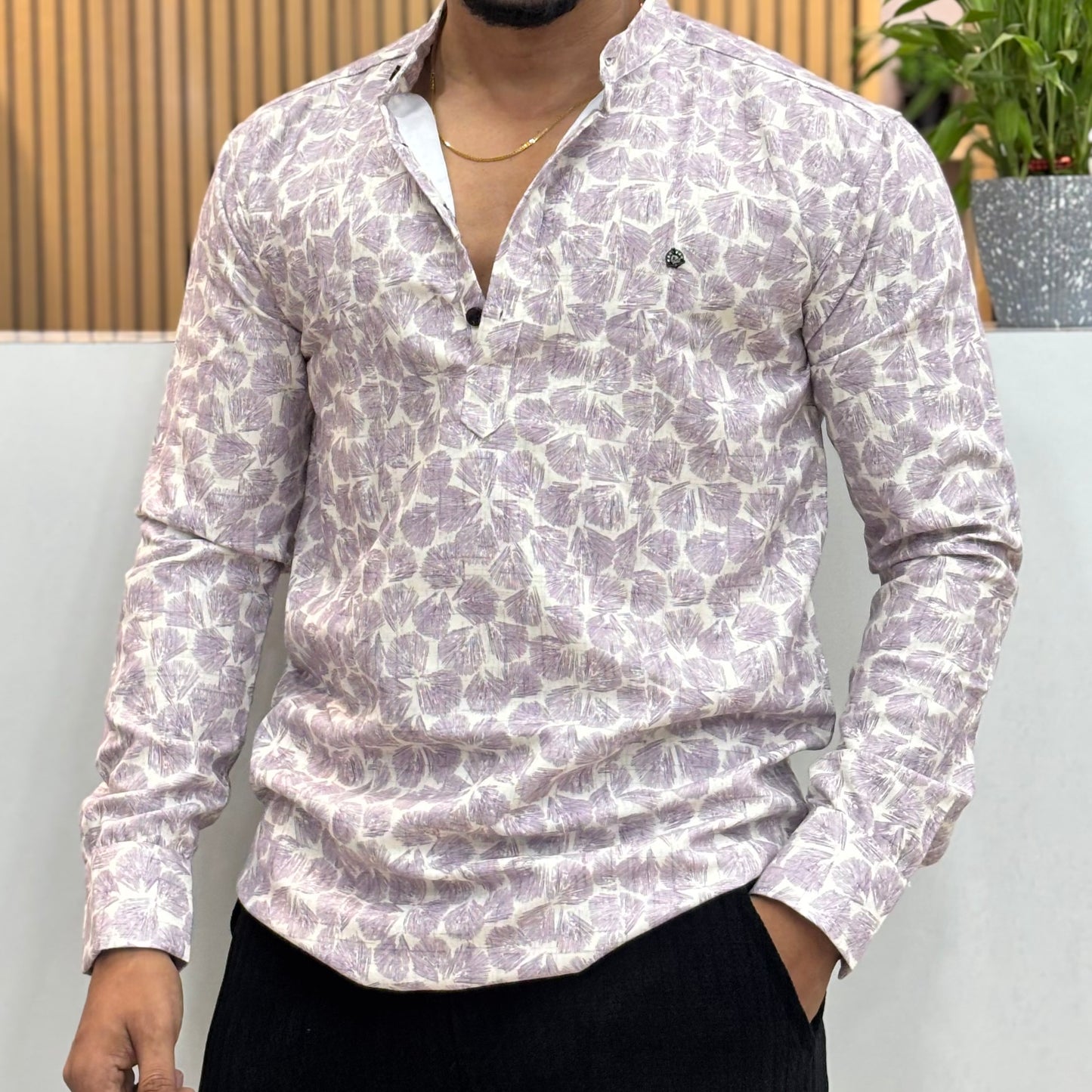 IMP Print Short Kurta Lavender