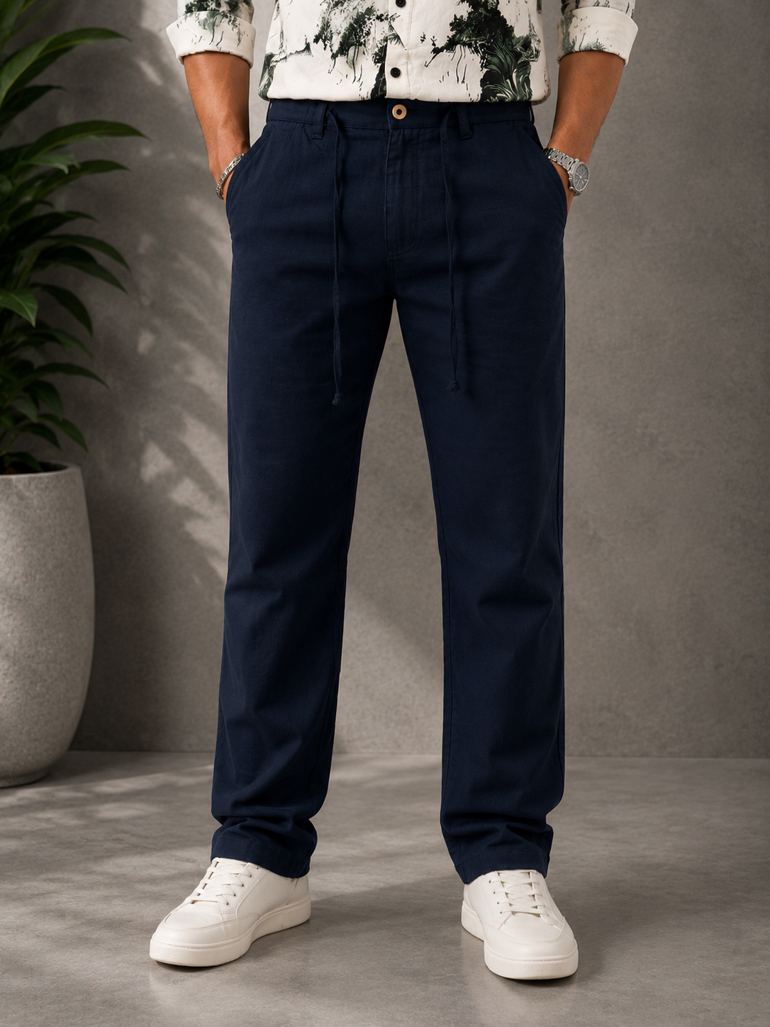 Premium Linen Cotton Drawstring Pants